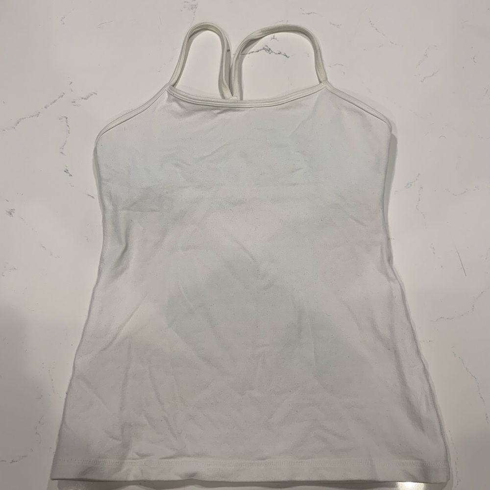 Lululemon power Y white tank
